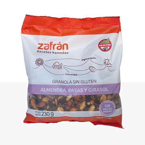 Granola almendras, pasas y girasol x 230grs